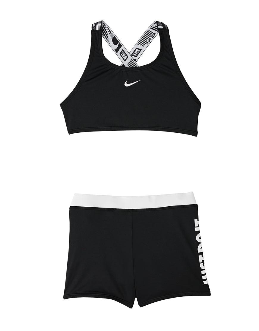 2026 New Arrival Girls' Crossback 2Piece Swimsuit :Black wholesalehk.shop