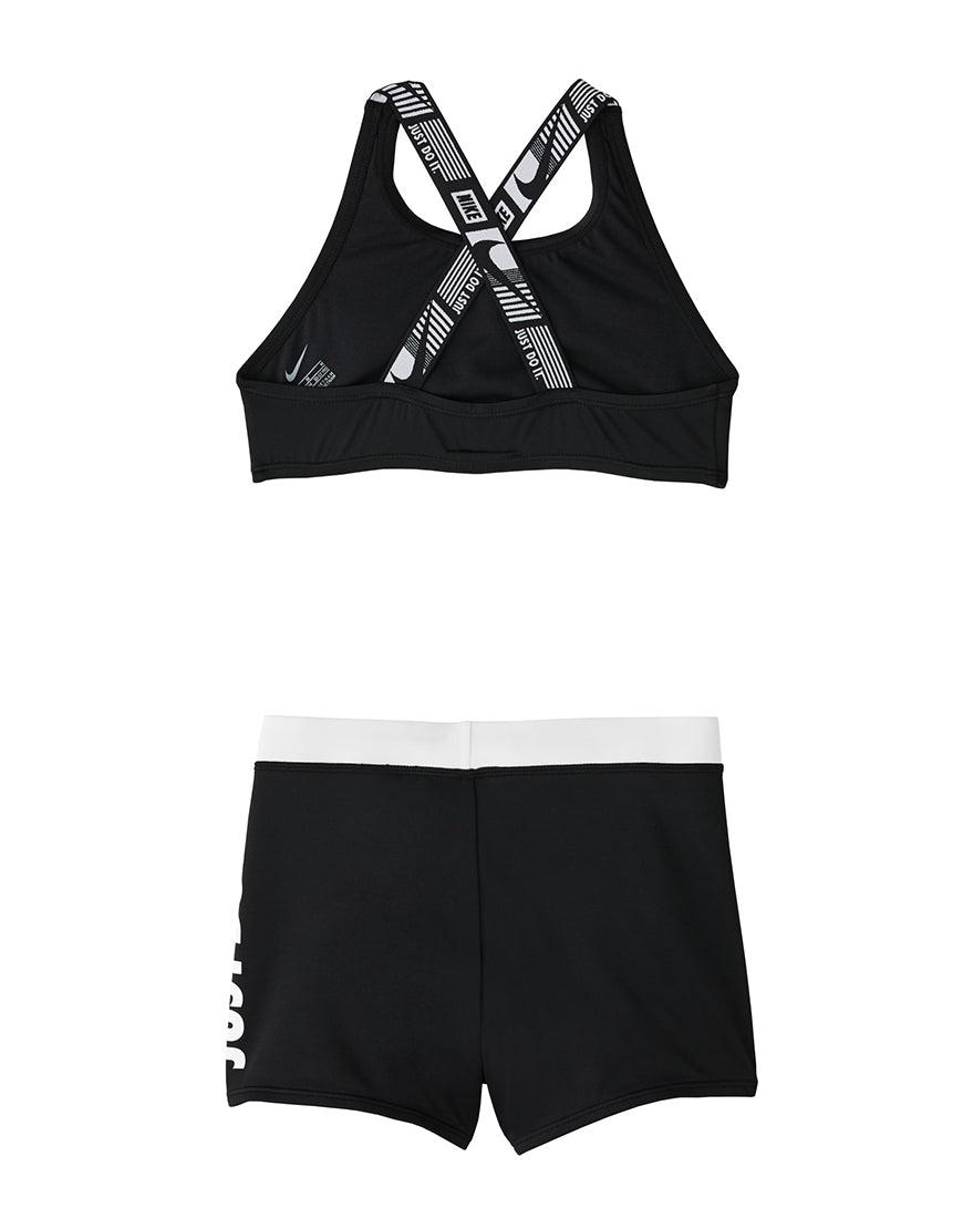 2026 New Arrival Girls' Crossback 2Piece Swimsuit :Black wholesalehk.shop