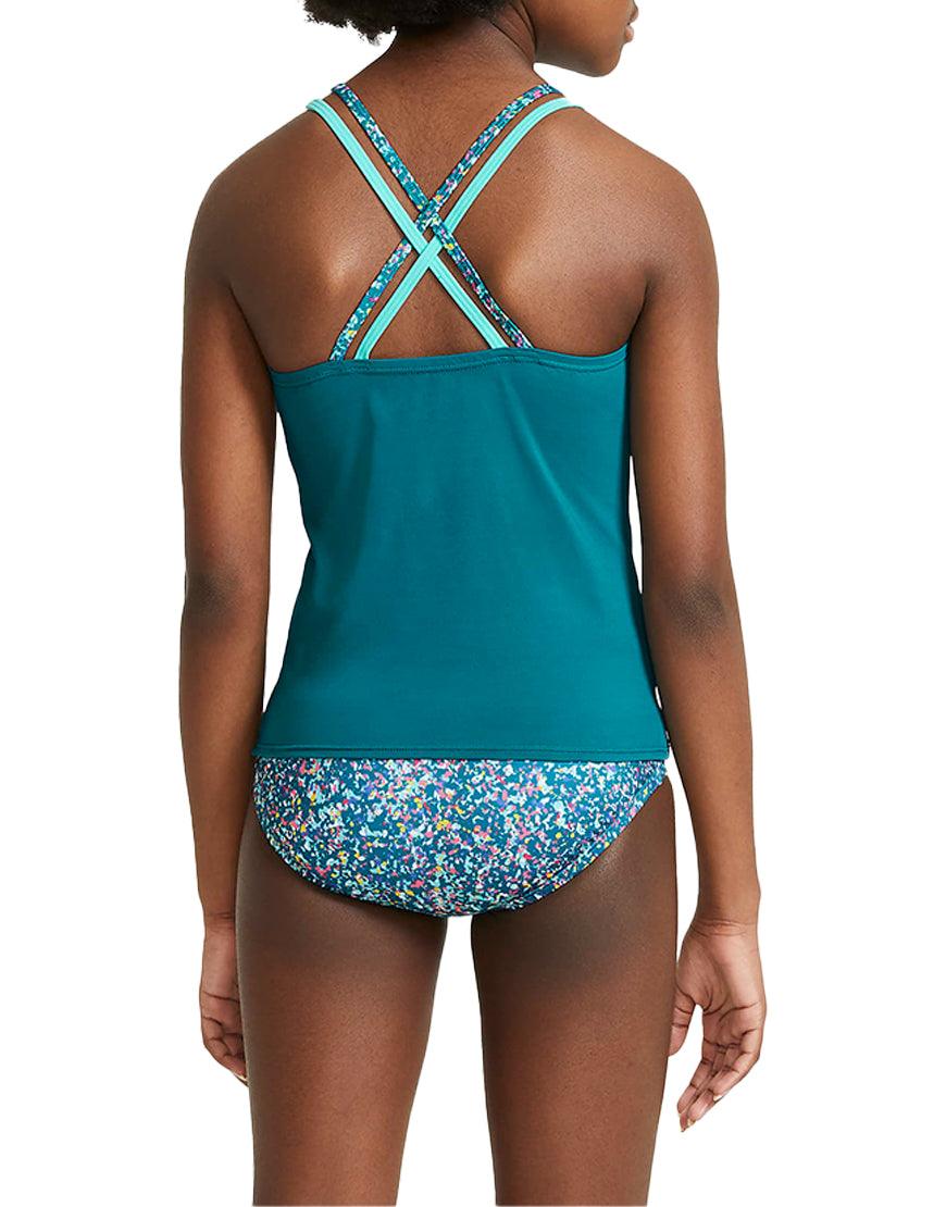 2026 New Arrival Girls' Spiderback Tankini :Bright Spruce wholesalehk.shop