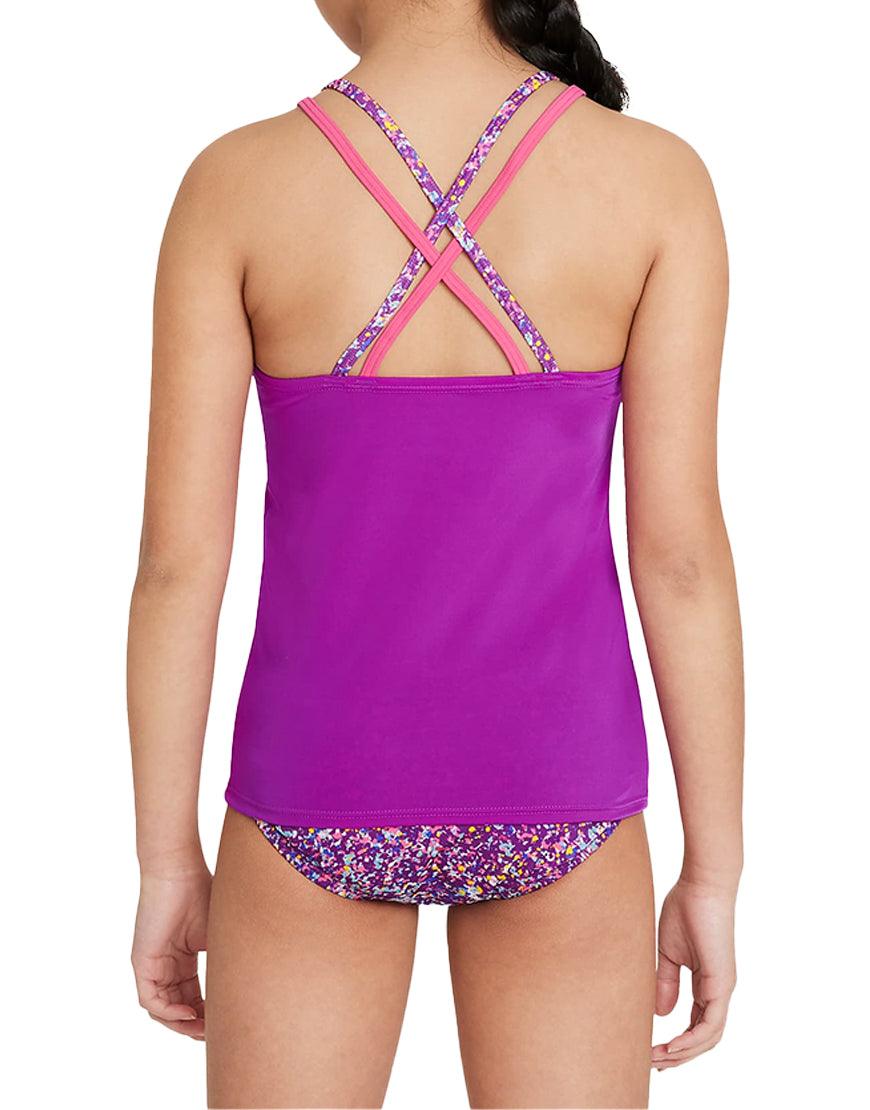 2026 New Arrival Girls' Spiderback Tankini :Vivid Purple wholesalehk.shop
