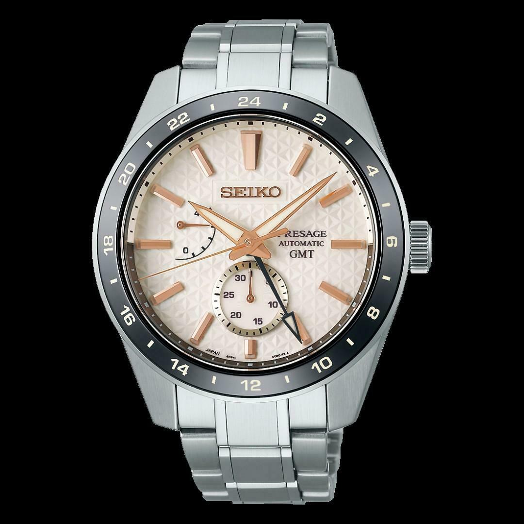 Seiko Presage Sharp Edged Series Automatic GMT Champagne Dial Silver Steel Strap Watch For Men - SPB273J1 wholesalehk.shop