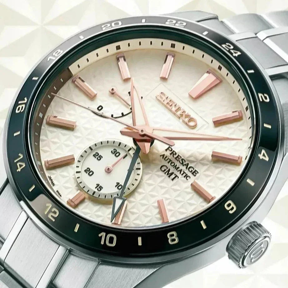 Seiko Presage Sharp Edged Series Automatic GMT Champagne Dial Silver Steel Strap Watch For Men - SPB273J1 wholesalehk.shop