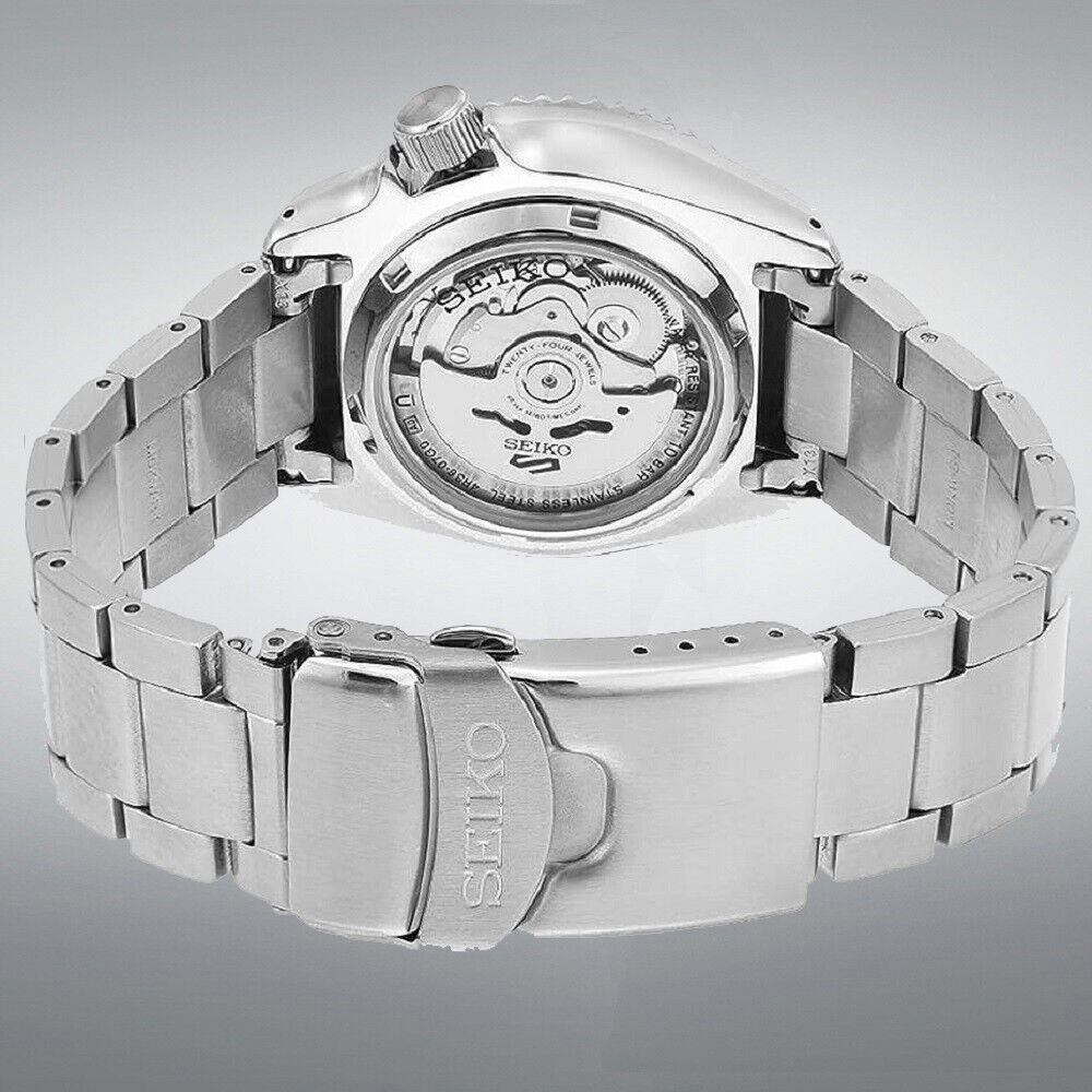 Seiko 5 Sports Double Hurricane Retro Orange Dial Silver Steel Strap Watch For Men - SRPK11K1 wholesalehk.shop