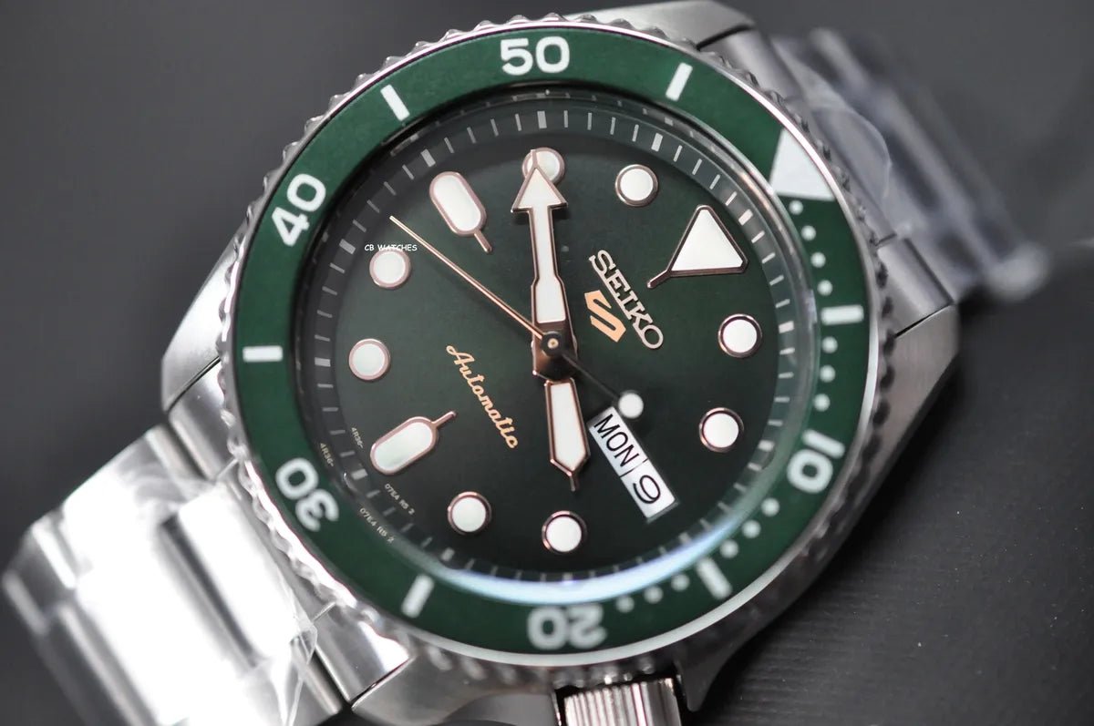 Seiko 5 Sports Automatic Analog Green Dial Silver Steel Strap Watch For Men - SRPD63K1 wholesalehk.shop