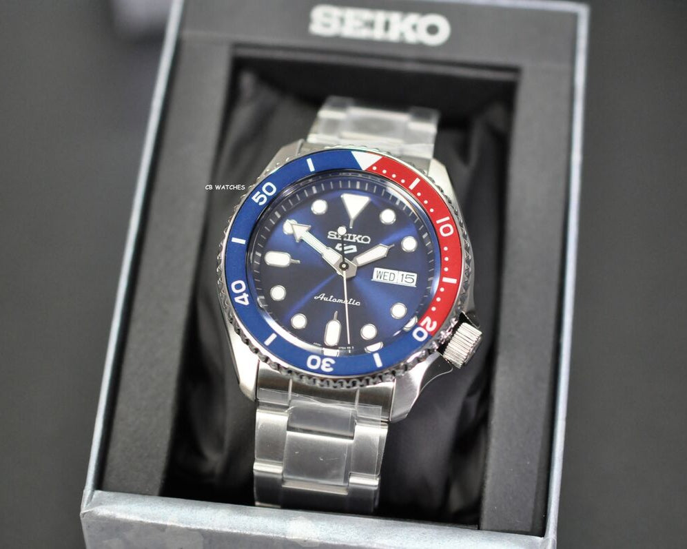 Seiko 5 Sports Automatic Blue Dial Silver Steel Strap Watch For Men - SRPD53K1 wholesalehk.shop