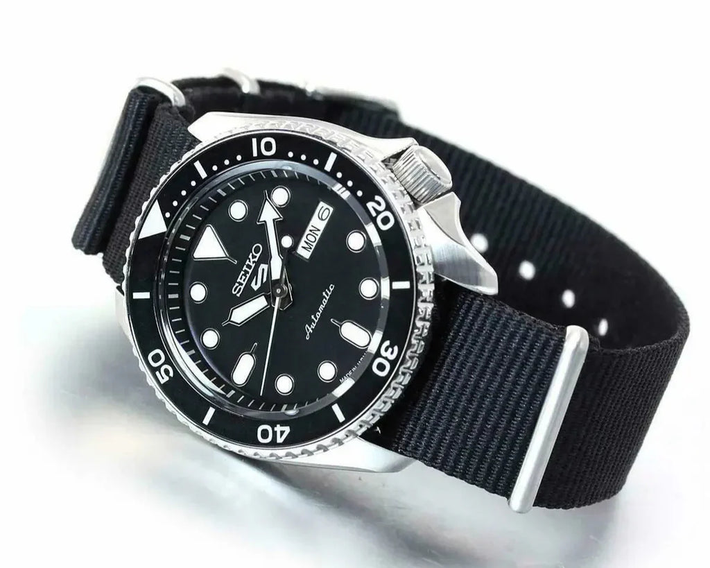 Seiko 5 Sports SKX Automatic Black Dial Black NATO Strap Watch For Men - SRPD55K3 wholesalehk.shop