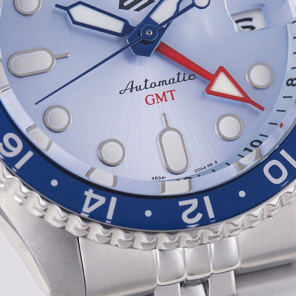 Seiko 5 Sports Automatic GMT SKX Sports Style Asia Exclusive Limited Edition Ice Blue Dial Silver Steel Strap Watch For Men - SSK029K1 wholesalehk.shop