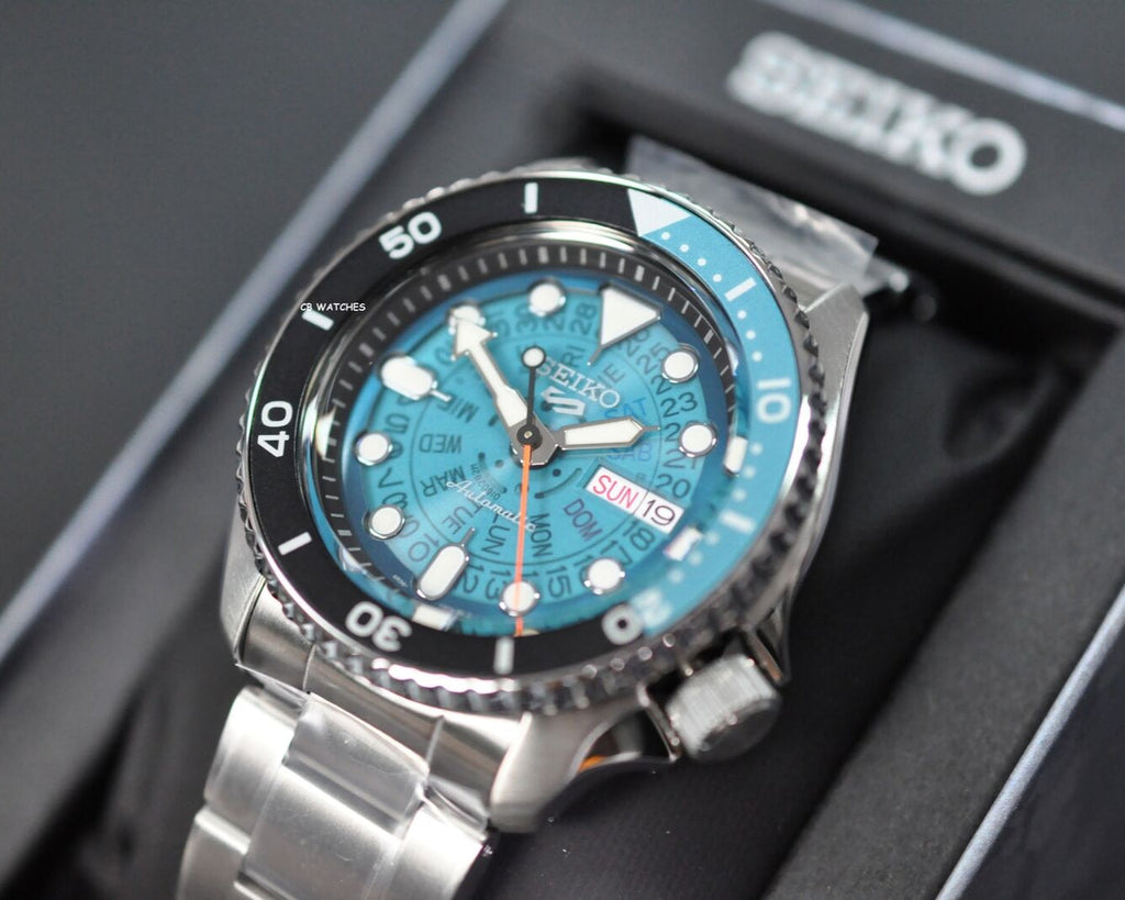 Seiko 5 Sports SKX Skeleton Green Dial Silver Steel Strap Watch For Men - SRPJ45K1 wholesalehk.shop
