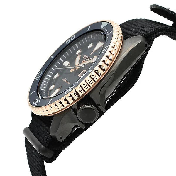 Seiko 5 Sports Automatic Blue Dial Black NATO Strap Watch for Men - SBSA098 wholesalehk.shop