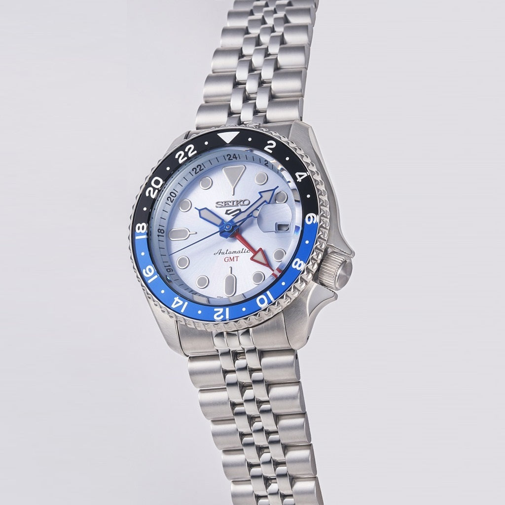 Seiko 5 Sports Automatic GMT SKX Sports Style Asia Exclusive Limited Edition Ice Blue Dial Silver Steel Strap Watch For Men - SSK029K1 wholesalehk.shop