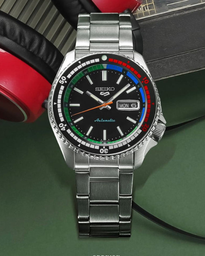 Seiko 5 Sports SKX Series Regatta Timer Retro Blue Dial Silver Steel Strap Watch For Men - SRPK13K1 wholesalehk.shop