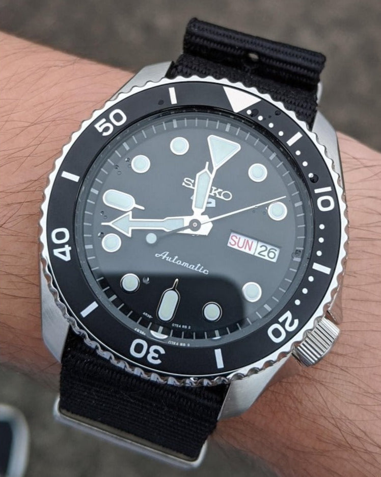 Seiko 5 Sports SKX Automatic Black Dial Black NATO Strap Watch For Men - SRPD55K3 wholesalehk.shop