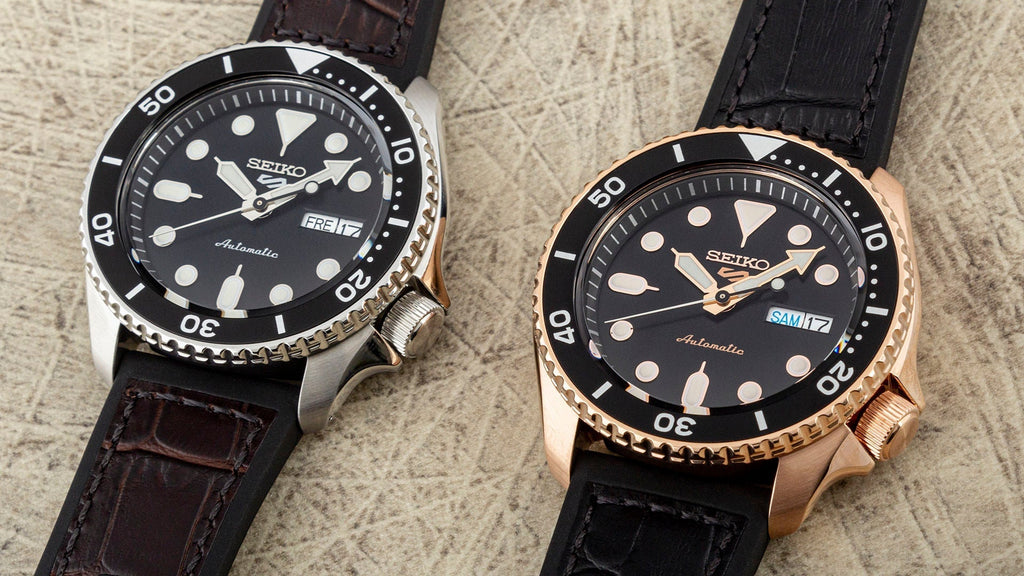 Seiko 5 Sports SKX Automatic Black Dial Black Leather Strap Watch for Men - SRPD55K2 wholesalehk.shop