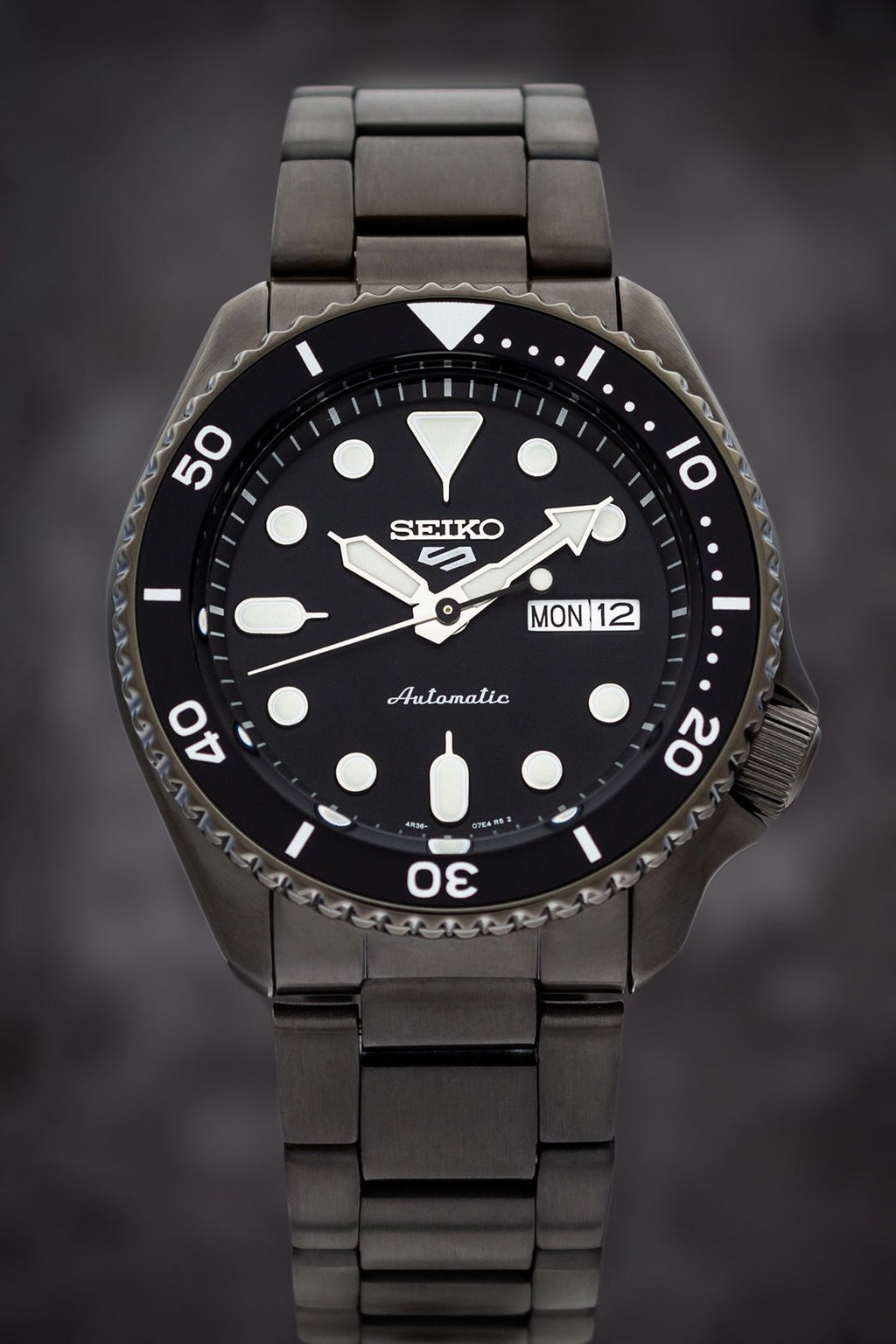 Seiko 5 Sports Automatic Black Dial Black Steel Strap Watch For Men - SRPD65K1 wholesalehk.shop