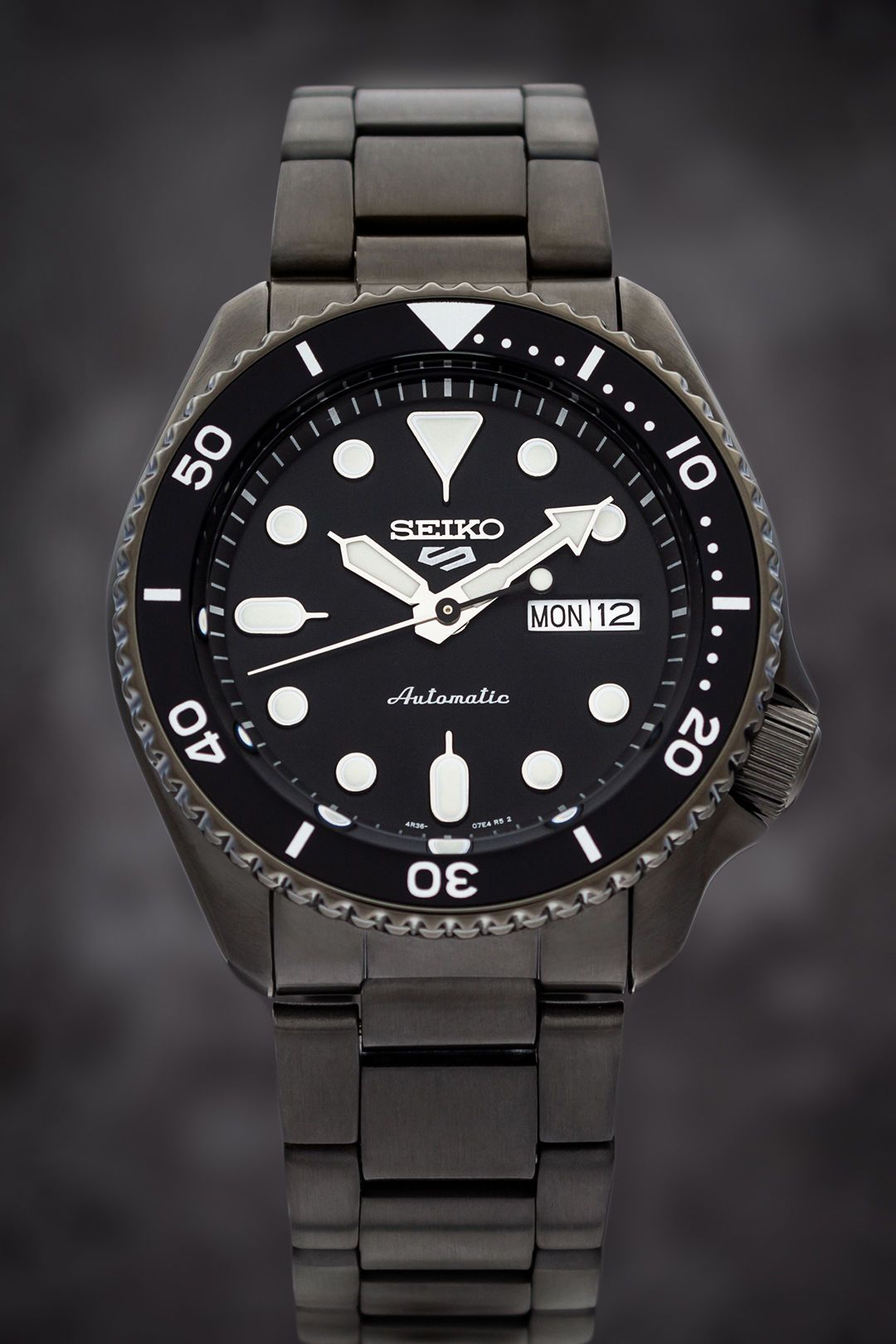 Seiko 5 Sports Automatic Black Dial Black Steel Strap Watch For Men - SRPD65K1 wholesalehk.shop