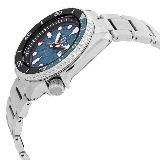 Seiko 5 Sports SKX Skeleton Green Dial Silver Steel Strap Watch For Men - SRPJ45K1 wholesalehk.shop