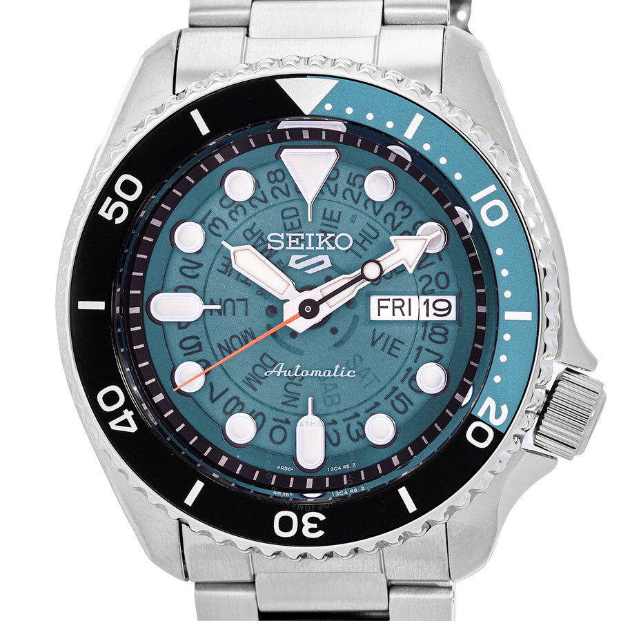 Seiko 5 Sports SKX Skeleton Green Dial Silver Steel Strap Watch For Men - SRPJ45K1 wholesalehk.shop
