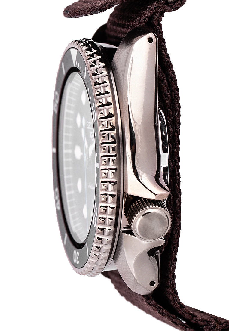 Seiko 5 Sport Automatic Brown Dial Brown Nylon Strap Watch For Men - SRPD85K1 wholesalehk.shop