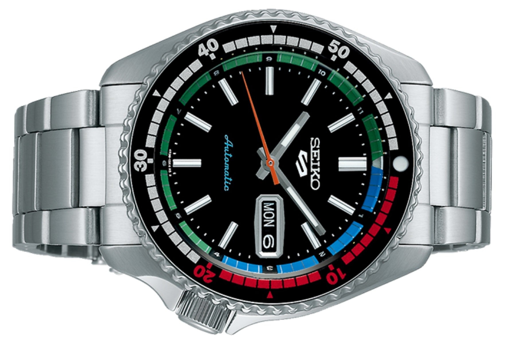 Seiko 5 Sports SKX Series Regatta Timer Retro Blue Dial Silver Steel Strap Watch For Men - SRPK13K1 wholesalehk.shop