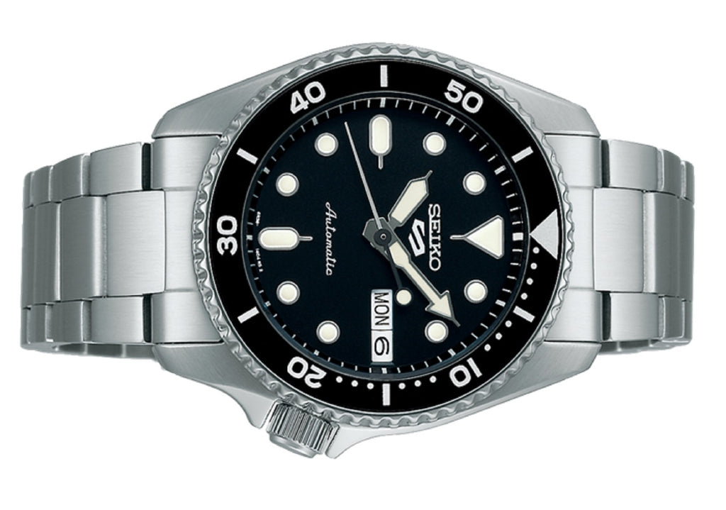Seiko 5 Sports SKX Automatic Black Dial Silver Steel Strap Watch For Men - SRPK29K1 wholesalehk.shop