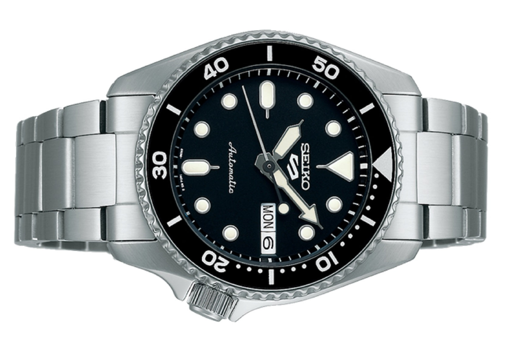 Seiko 5 Sports SKX Automatic Black Dial Silver Steel Strap Watch For Men - SRPK29K1 wholesalehk.shop