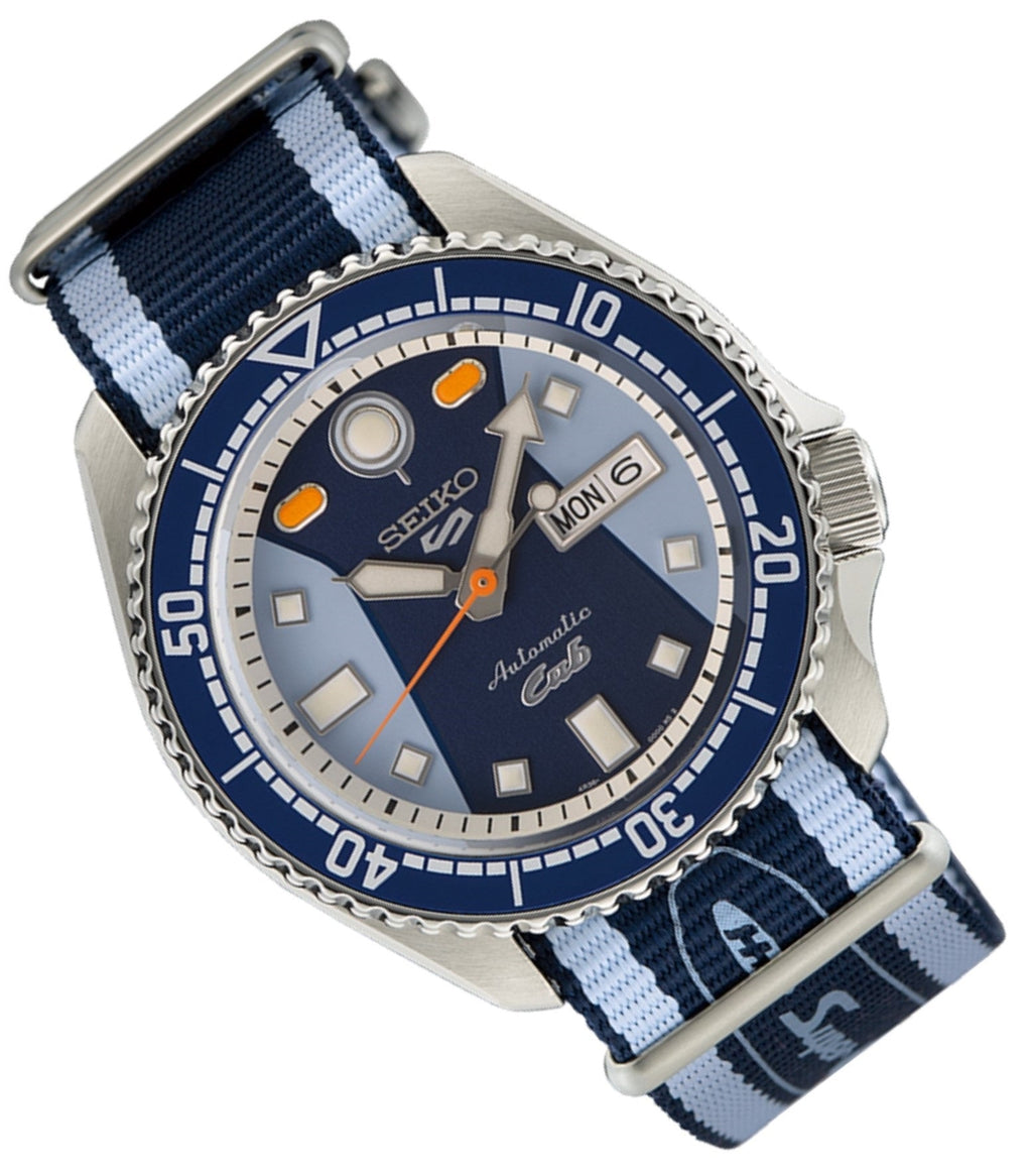 Seiko 5 Sports Honda Super Cub Limited Edition Blue Dial Two Tone NATO Strap Watch For Men - SRPK37K1 wholesalehk.shop
