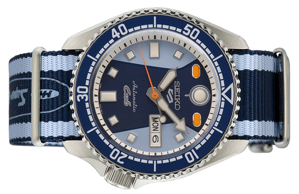 Seiko 5 Sports Honda Super Cub Limited Edition Blue Dial Two Tone NATO Strap Watch For Men - SRPK37K1 wholesalehk.shop