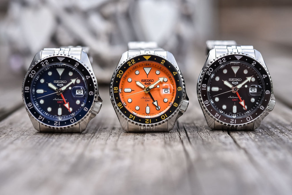 Seiko 5 Sports GMT SKX Automatic Blueberry Dial Silver Steel Strap Watch For Men - SSK003K1 wholesalehk.shop