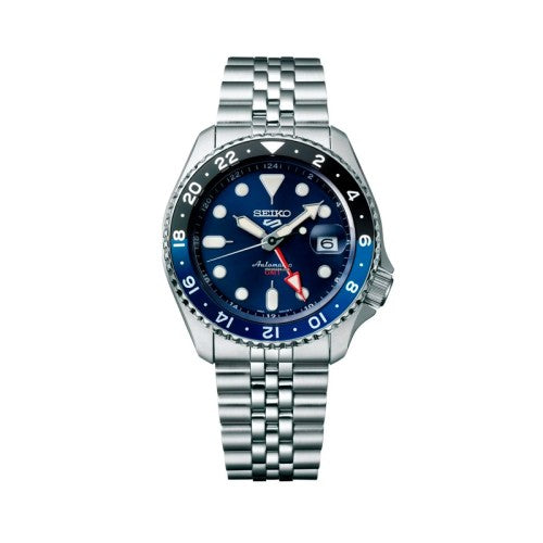 Seiko 5 Sports GMT SKX Automatic Blueberry Dial Silver Steel Strap Watch For Men - SSK003K1 wholesalehk.shop