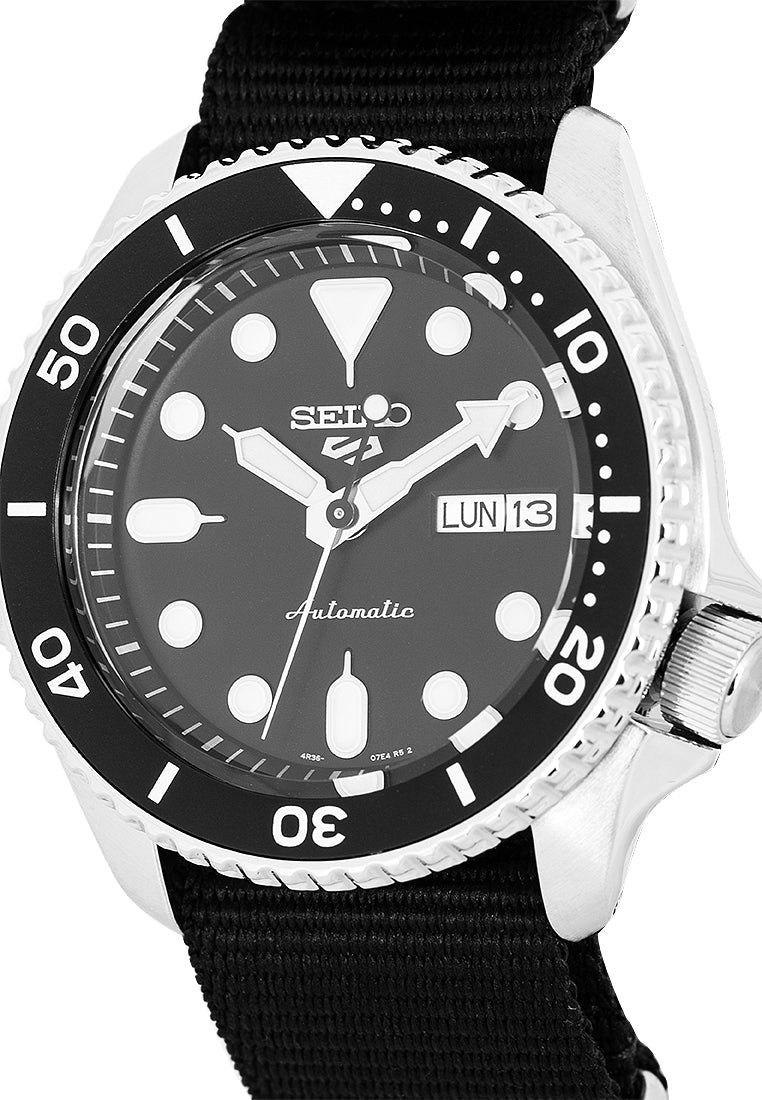 Seiko 5 Sports SKX Automatic Black Dial Black NATO Strap Watch For Men - SRPD55K3 wholesalehk.shop