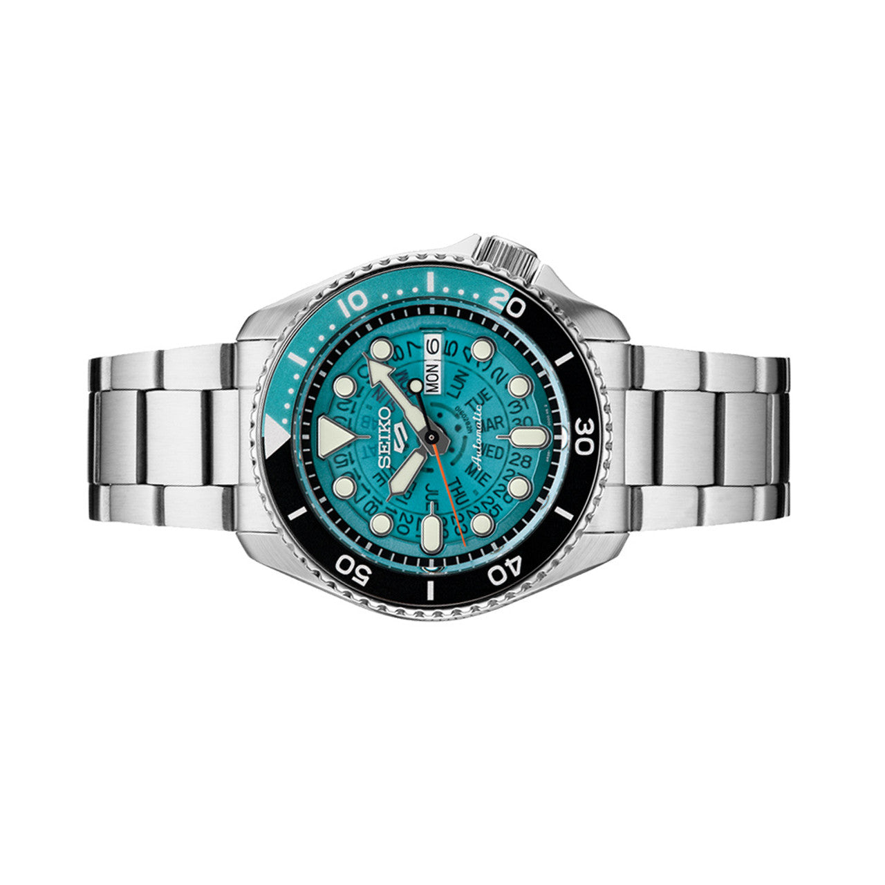 Seiko 5 Sports SKX Skeleton Green Dial Silver Steel Strap Watch For Men - SRPJ45K1 wholesalehk.shop