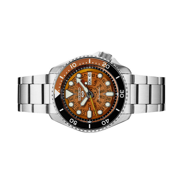 Seiko 5 Sports Sonar Special Edition Brown Dial Silver Steel Strap Watch For Men - SRPJ47K1 wholesalehk.shop