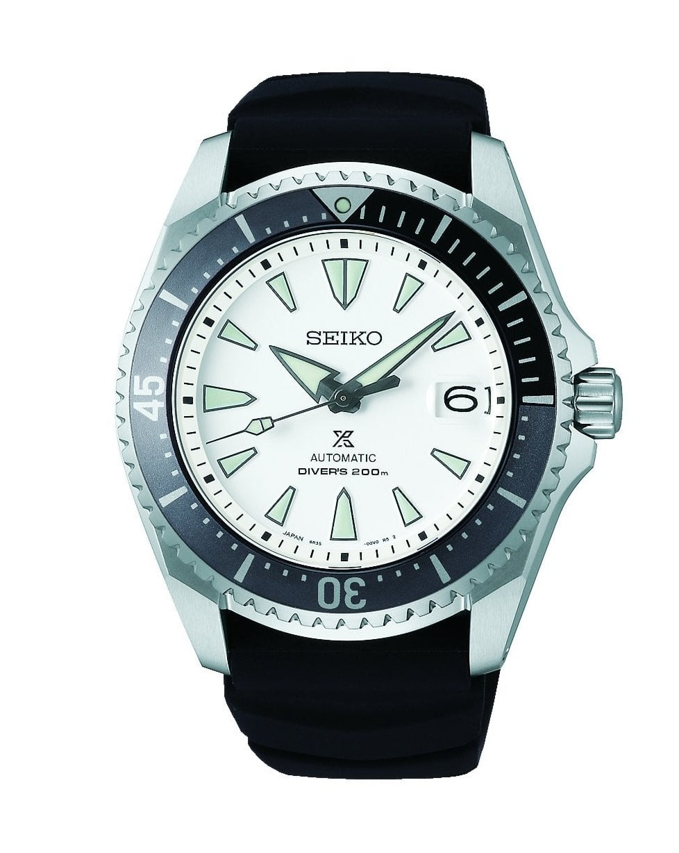 Seiko Shogun Prospex Titanium Divers Automatic White Dial Black Rubber Strap Watch For Men - SPB191J1 wholesalehk.shop