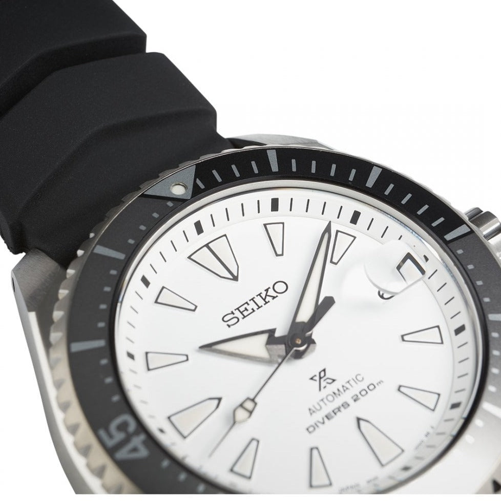 Seiko Shogun Prospex Titanium Divers Automatic White Dial Black Rubber Strap Watch For Men - SPB191J1 wholesalehk.shop