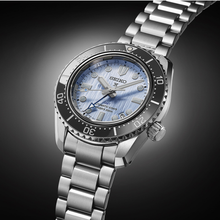 Seiko Prospex Limited Edition Automatic GMT Glacier Blue Dial Silver Steel Strap Watch For Men - SPB385J1 wholesalehk.shop