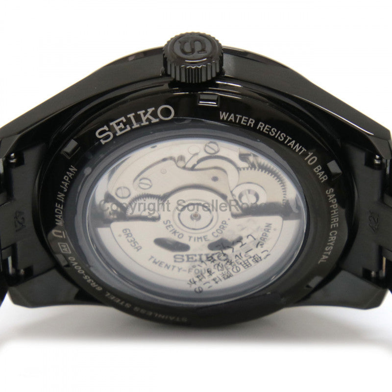 Seiko Presage Sharp Edged Series Black Dial Black Steel Strap Watch For Men - SPB229J1 wholesalehk.shop