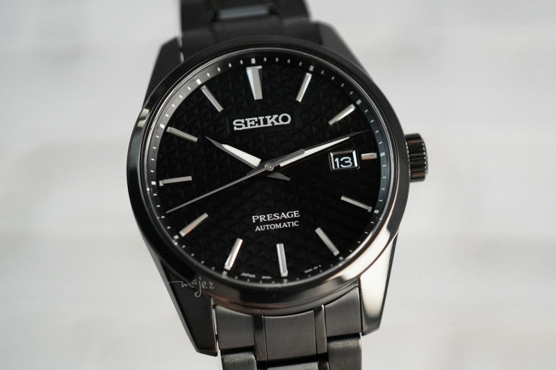 Seiko Presage Sharp Edged Series Black Dial Black Steel Strap Watch For Men - SPB229J1 wholesalehk.shop
