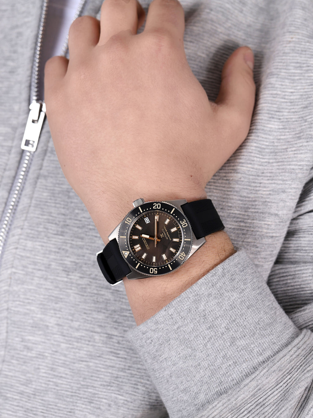 Seiko Prospex 1965 Diver's Modern Re-Interpretation Automatic Brown Dial Black Rubber Strap Watch For Men - SPB147J1 wholesalehk.shop