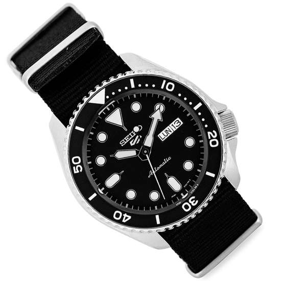 Seiko 5 Sports SKX Automatic Black Dial Black NATO Strap Watch For Men - SRPD55K3 wholesalehk.shop