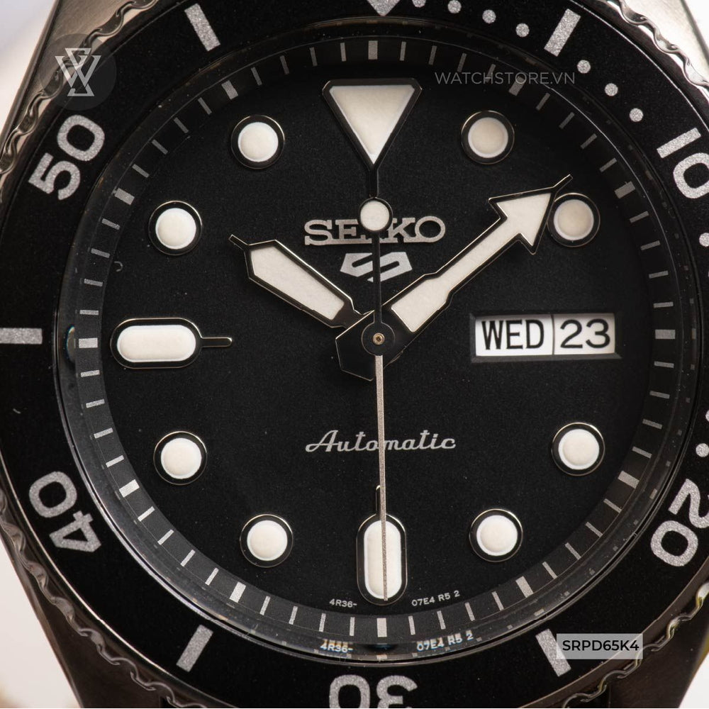 Seiko 5 Sport Automatic Black Dial Green Nylon Strap Watch For Men - SRPD65K4 wholesalehk.shop