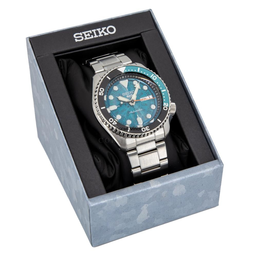 Seiko 5 Sports SKX Skeleton Green Dial Silver Steel Strap Watch For Men - SRPJ45K1 wholesalehk.shop
