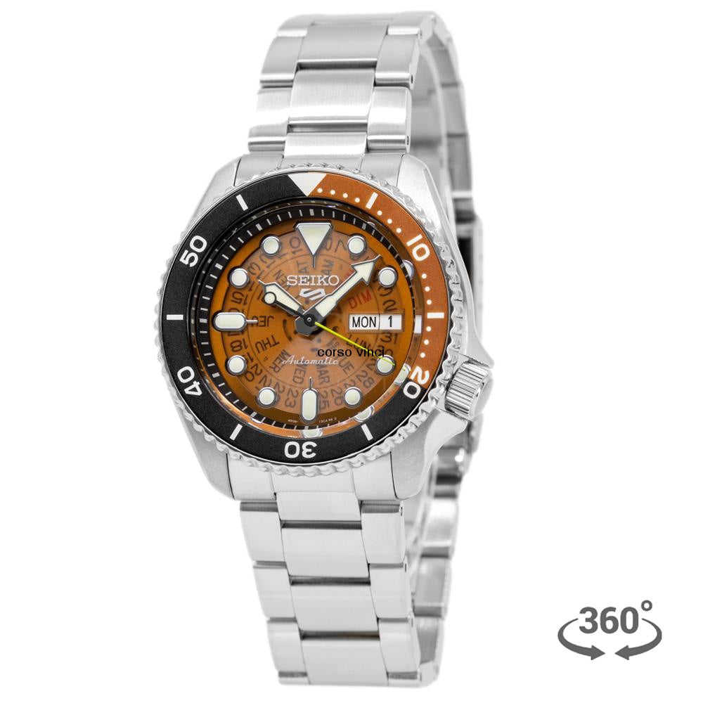 Seiko 5 Sports Sonar Special Edition Brown Dial Silver Steel Strap Watch For Men - SRPJ47K1 wholesalehk.shop