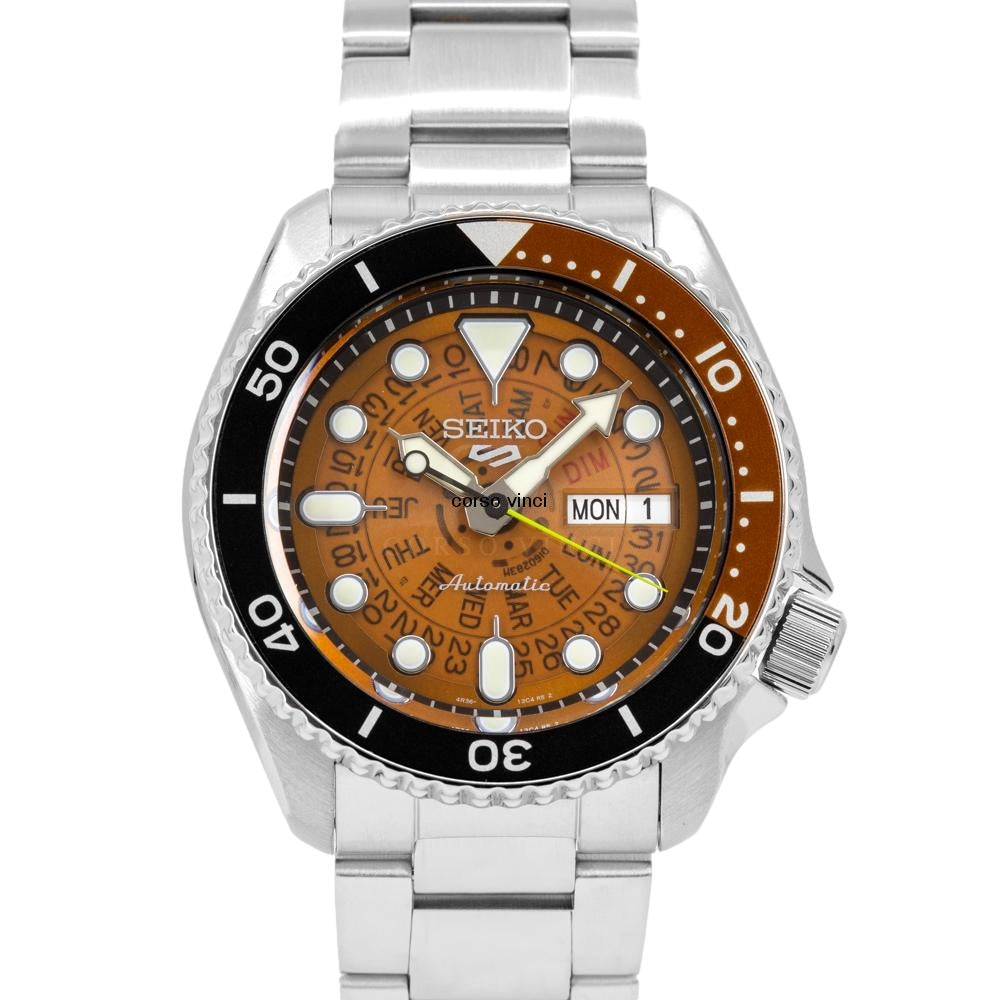 Seiko 5 Sports Sonar Special Edition Brown Dial Silver Steel Strap Watch For Men - SRPJ47K1 wholesalehk.shop