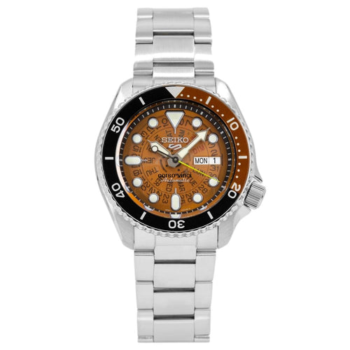 Seiko 5 Sports Sonar Special Edition Brown Dial Silver Steel Strap Watch For Men - SRPJ47K1 wholesalehk.shop