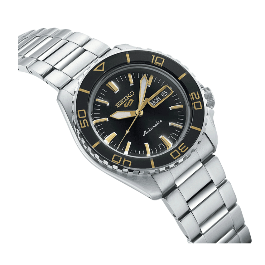 Seiko 5 Sport Automatic SKX Series Black Dial Silver Steel Strap Watch for Men - SRPK99K1 wholesalehk.shop