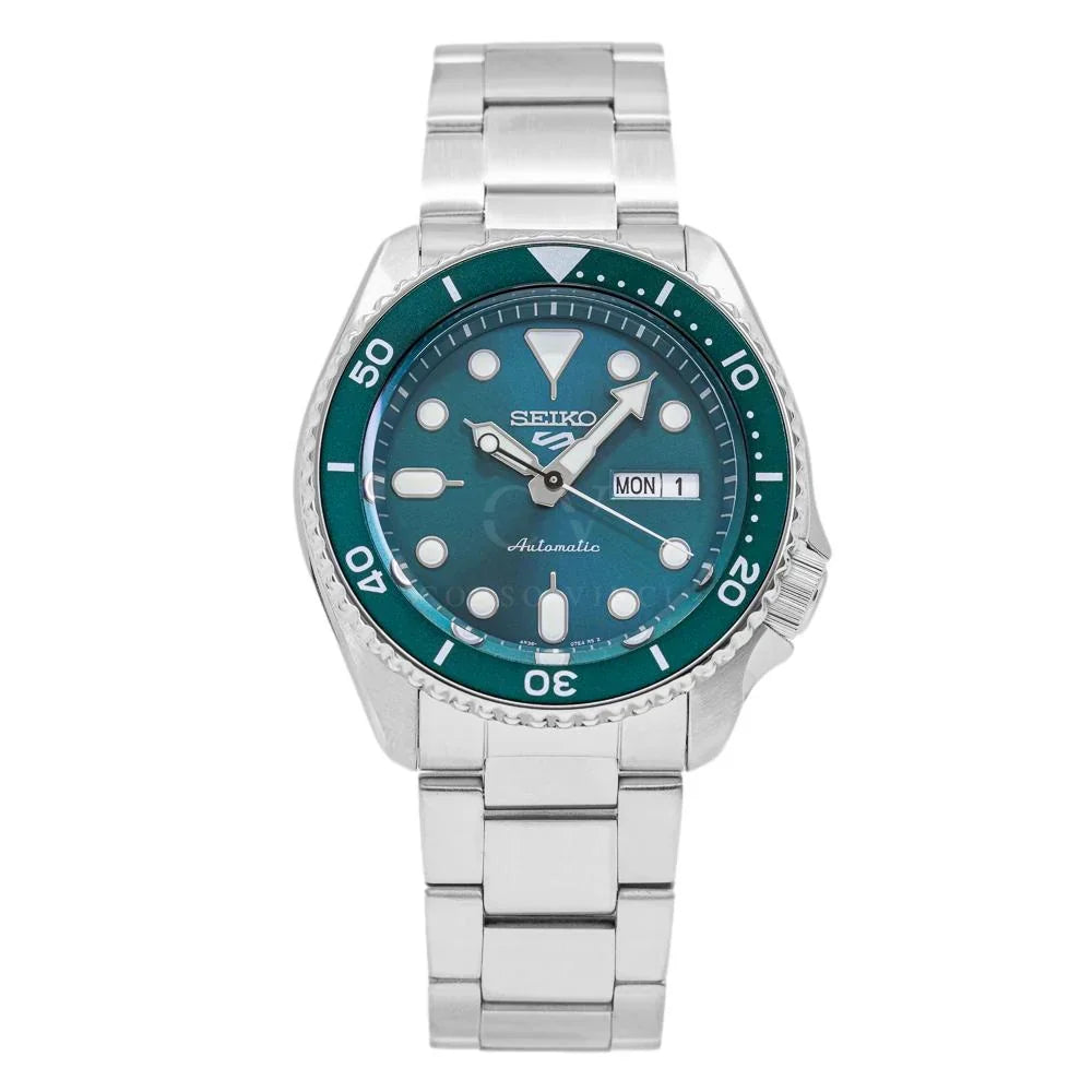 Seiko 5 Sports Automatic Green Dial Silver Steel Strap Watch For Men - SRPD61K1 wholesalehk.shop