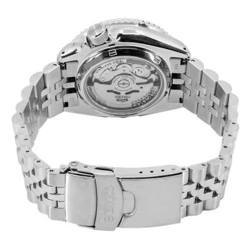 Seiko 5 Sports GMT Automatic Orange Dial Silver Steel Strap Watch For Men - SSK005K1 wholesalehk.shop