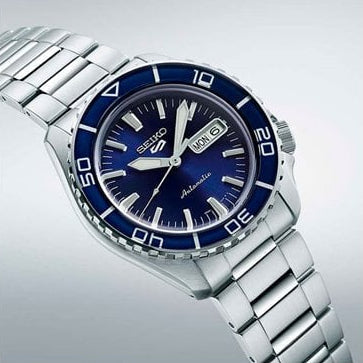 Seiko 5 Sports Automatic Blue Dial Silver Steel Strap Watch for Men - SRPK97K1 wholesalehk.shop
