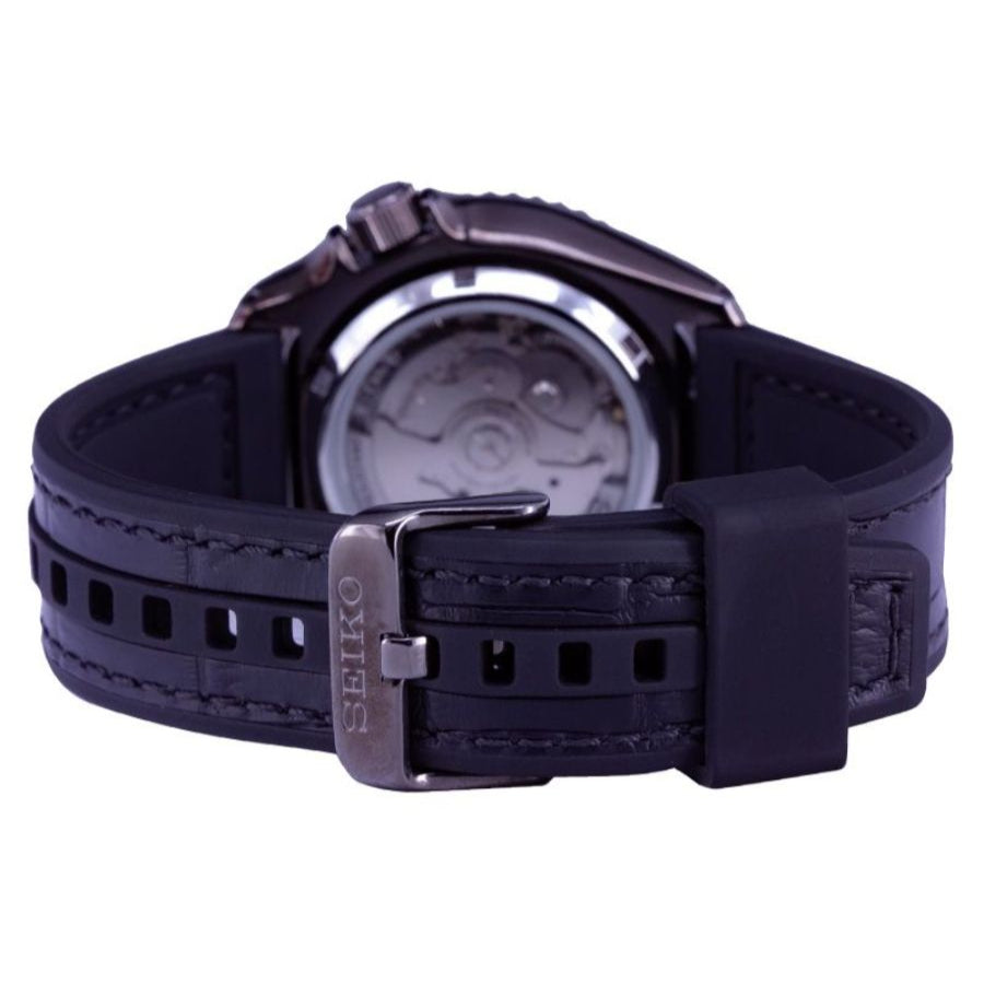 Seiko 5 Sport Automatic Black Dial Black Silicone Strap Watch For Men - SRPD65K3 wholesalehk.shop