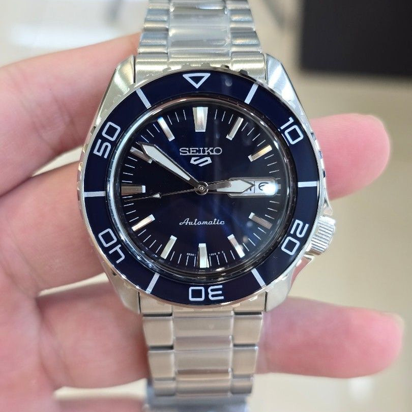 Seiko 5 Sports Automatic Blue Dial Silver Steel Strap Watch for Men - SRPK97K1 wholesalehk.shop